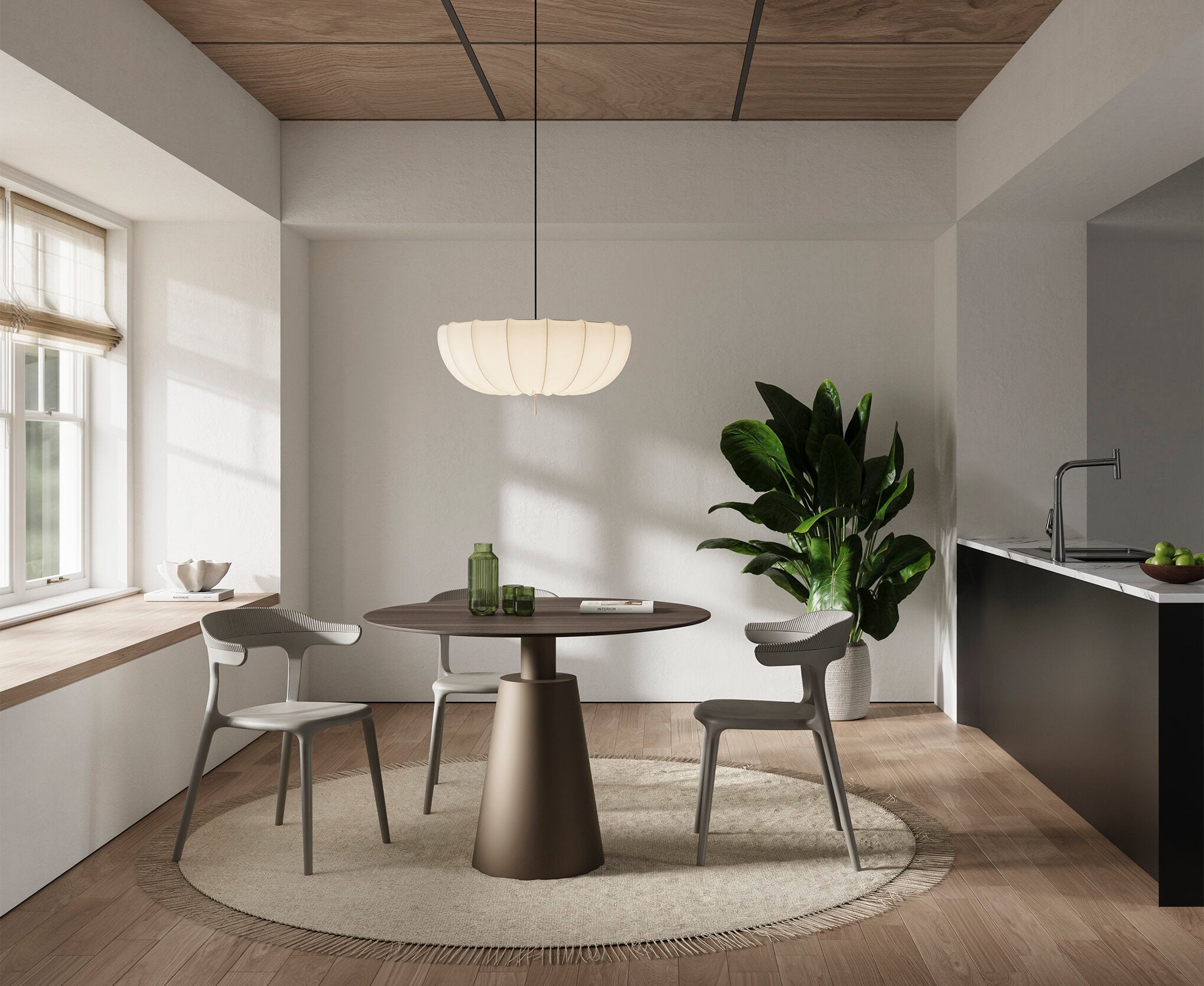 Трапезна маса «Bella» с керамичен плот, естествен фурнир