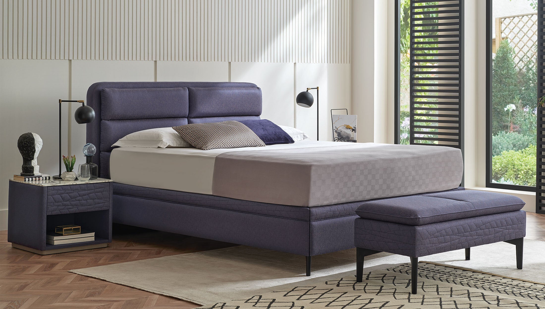 Нощно шкафче «Botanic» + чекмедже и рафт, размер 57х48х45см