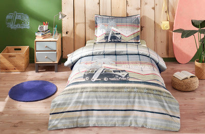 Детски спален комплект «Big Wave» - 3 части, памук, ранфорс
