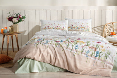 Единичен спален комплект «Somon Spring» - 3 части, памук, полиестер, ранфорс