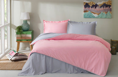 Единичен спален комплект «Gri Colormix» - 3 части, памук, ранфорс