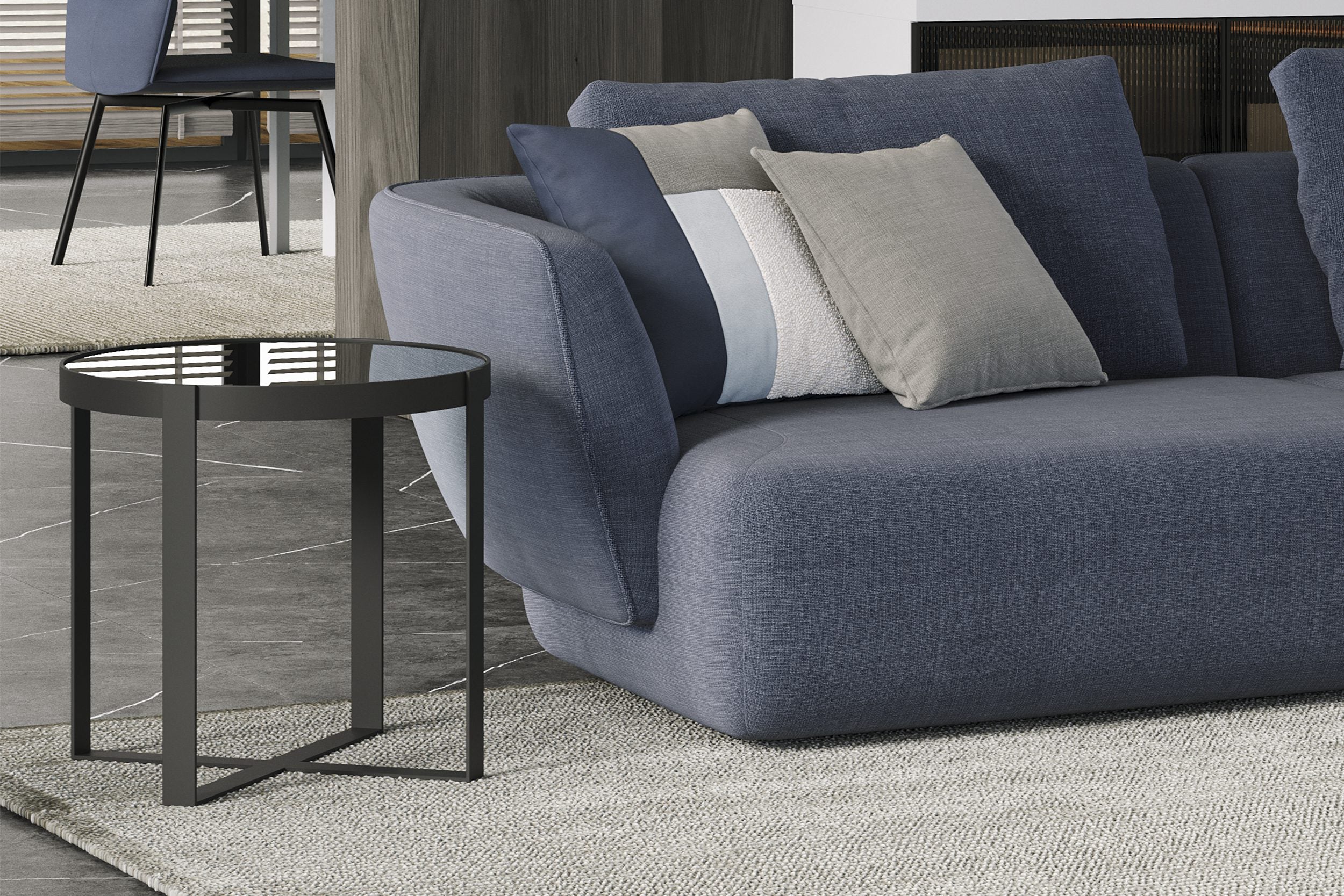 Помощна маса «Capella Long» - стъклен плот