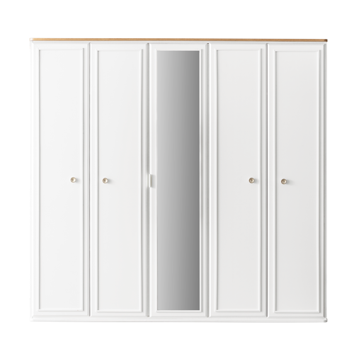 Гардероб «Modern country» с огледална врата, лост за закачалки, рафтове, ширина 226 или 258см