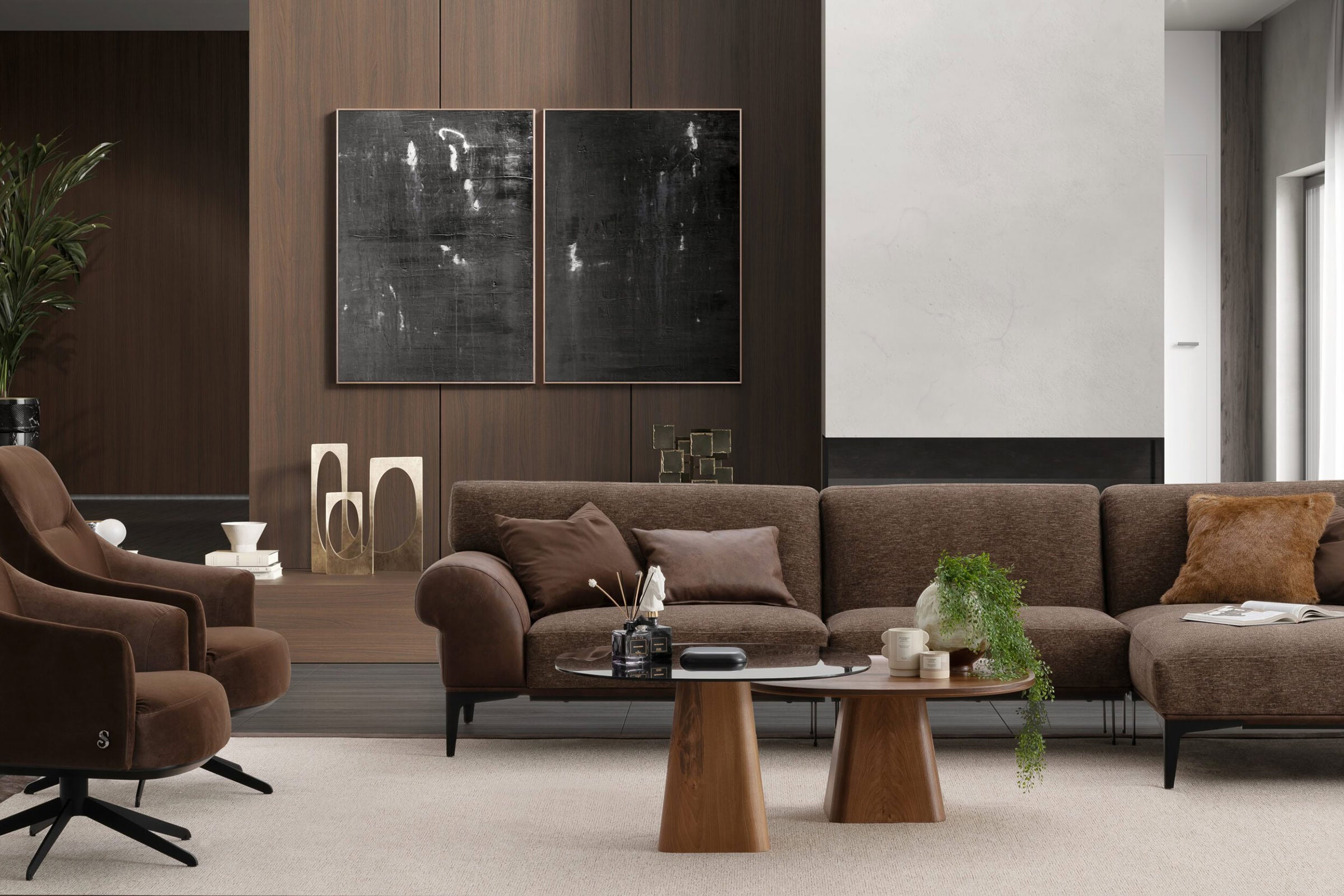 Холна маса «Chelsea Middle Walnut» стъклен плот, размер 80х38х80см