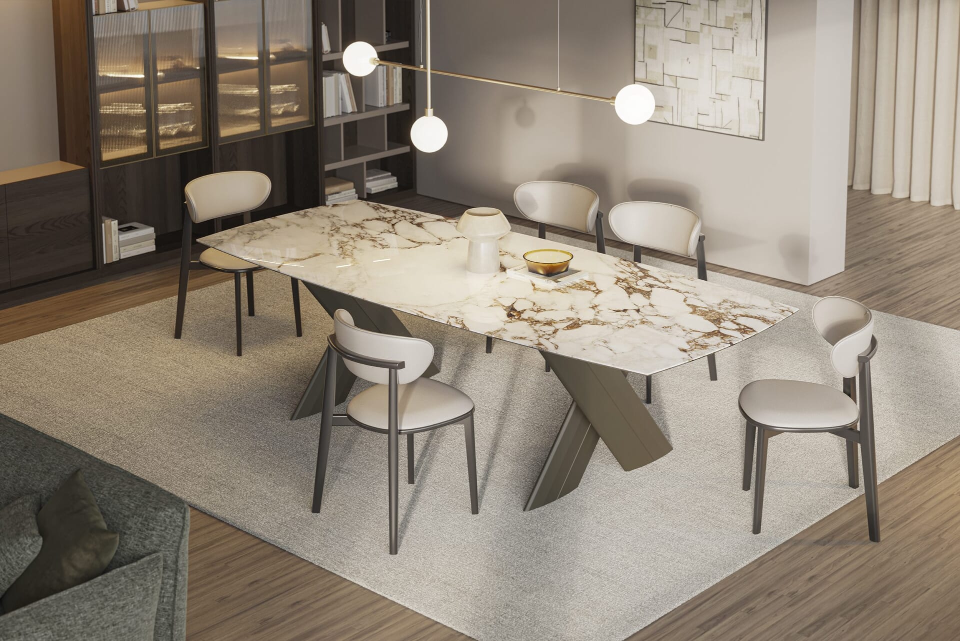 Трапезна маса «Minera Cross» с керамичен плот