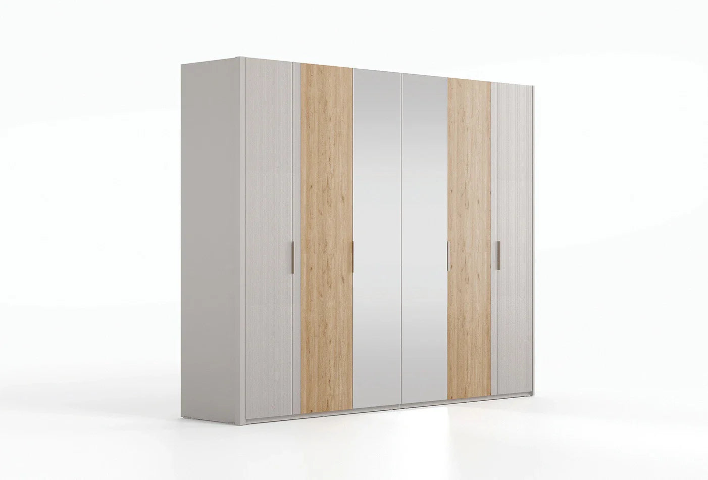 Шесткрилен гардероб «Cante» с огледална врата, ширина 270см