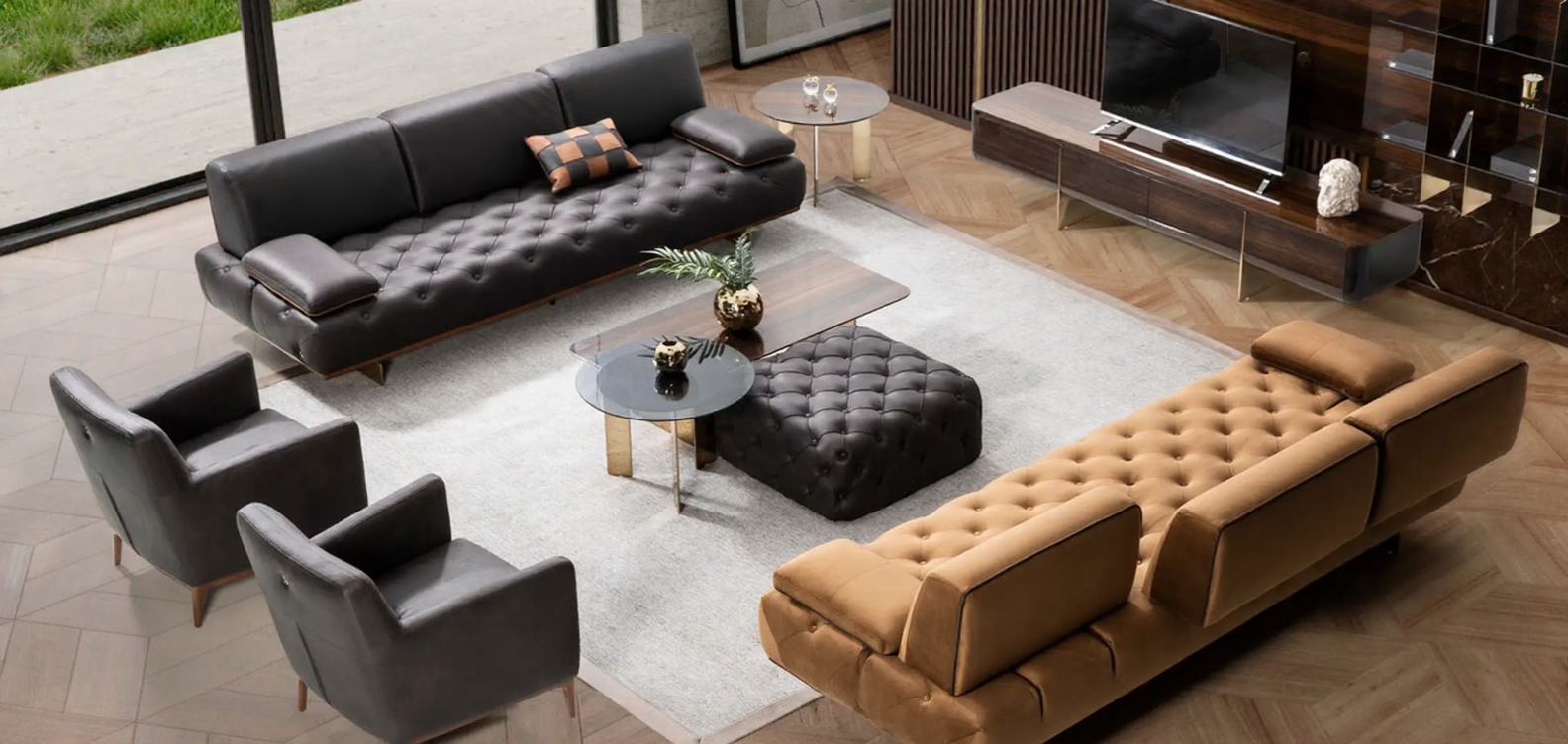 Четириместен разтегателен диван «Marseille» + декоративни възглавници, ширина 260см