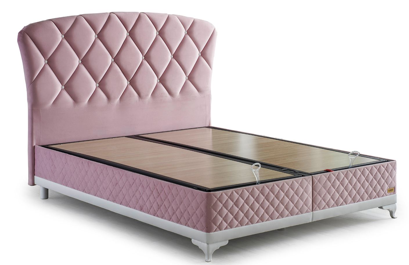 Тапицирана основа за легло «Pinky» с място за съхранение, повдигащ механизъм, система за безшумно затваряне
