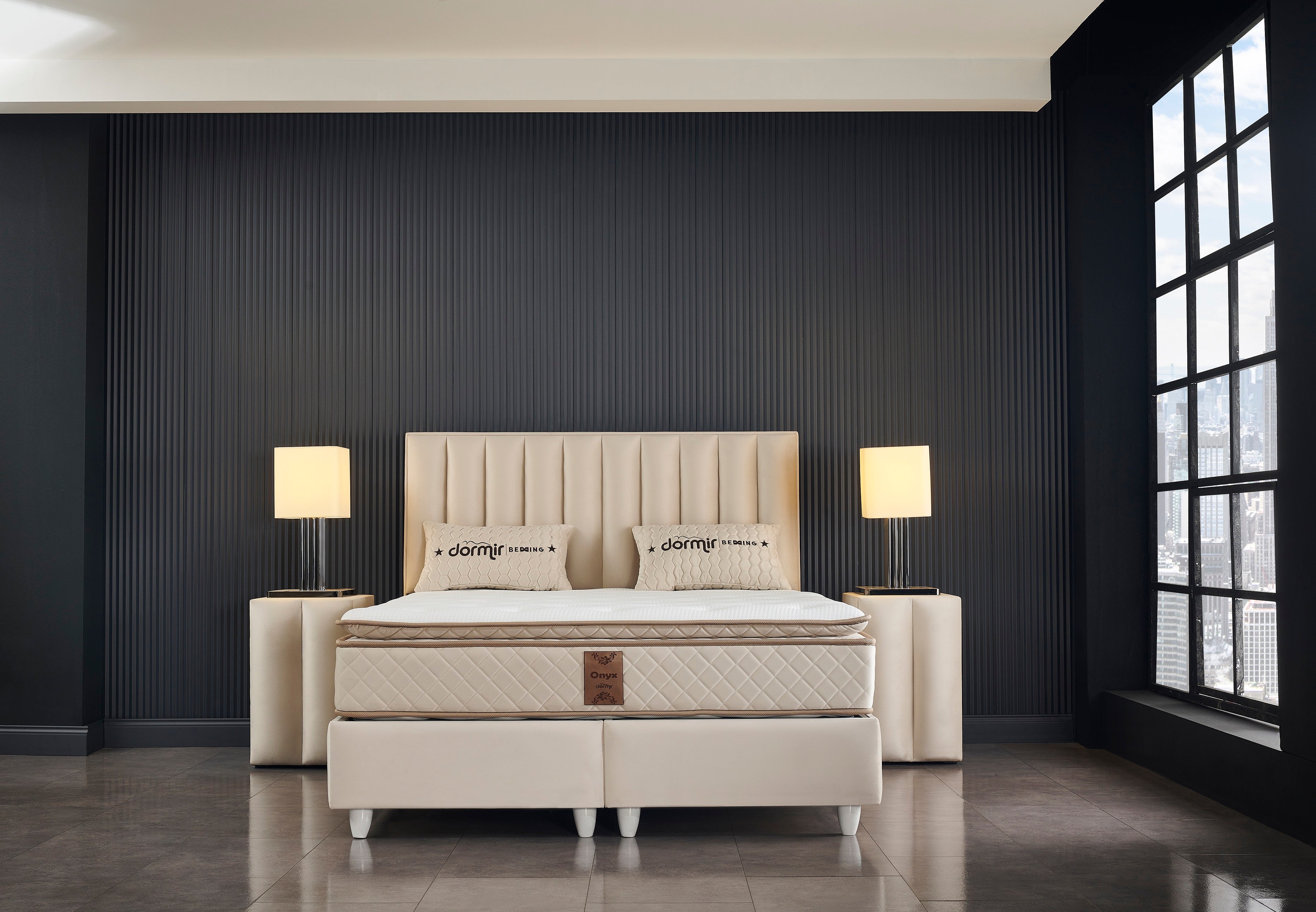 Тапицирано легло «Line» + Матрак и табла - с място за съхранение, повдигащ механизъм, система за безшумно затваряне