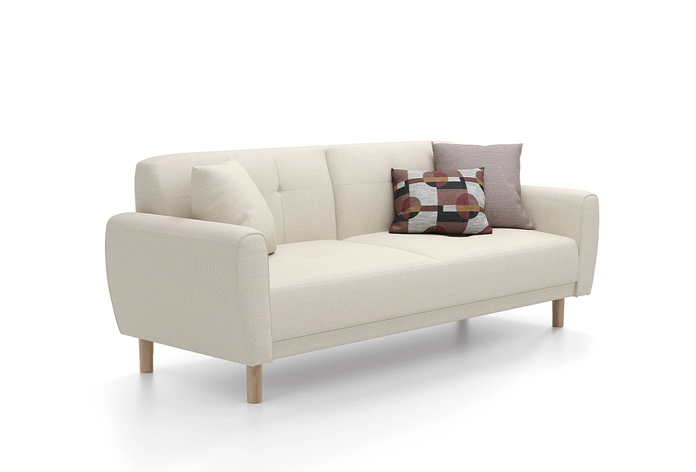 Двуместен разтегателен диван «Aldea» + 3 декоративни възглавници, ширина 188см