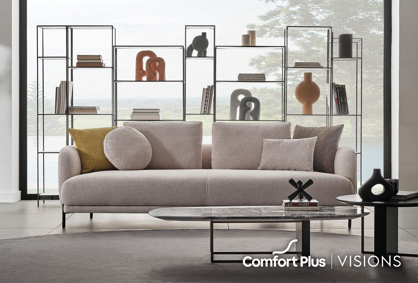 Триместен диван «Seoul» + декоративни възглавници, ширина 246см