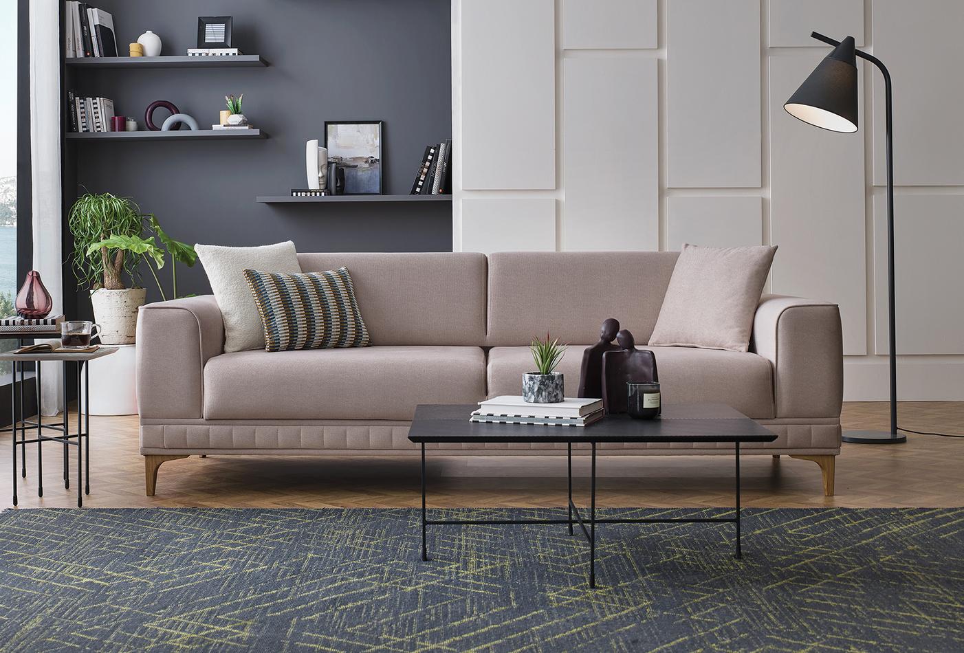 Триместен диван «Pavia» + 3 декоративни възглавници, ширина 238см