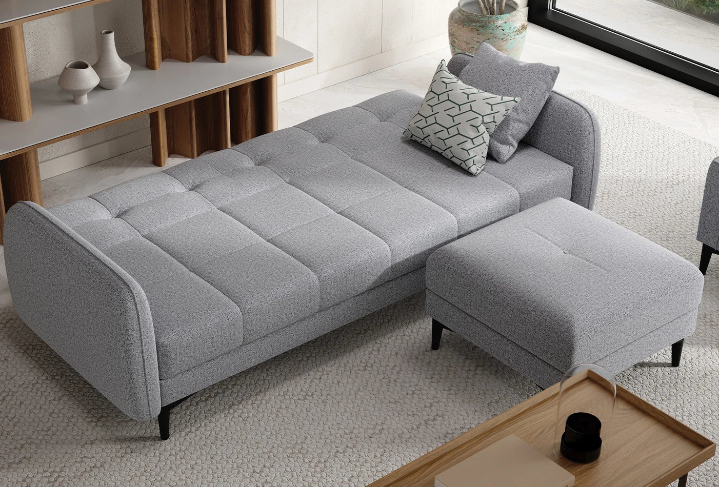 Триместен разтегателен диван «Romina» + 3 декоративни възглавници, ширина 210см