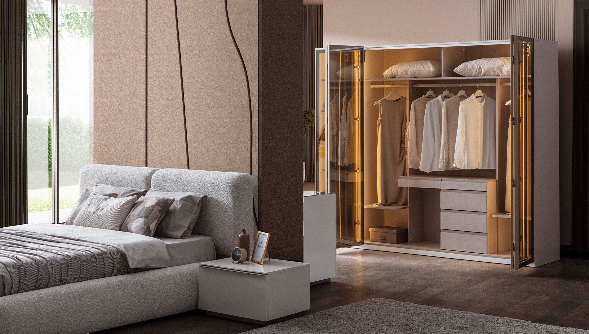 Нощно шкафче «Noble» + чекмедже, размер 65х38х50см