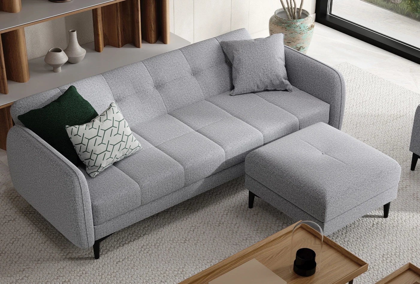 Триместен разтегателен диван «Romina» + 3 декоративни възглавници, ширина 210см