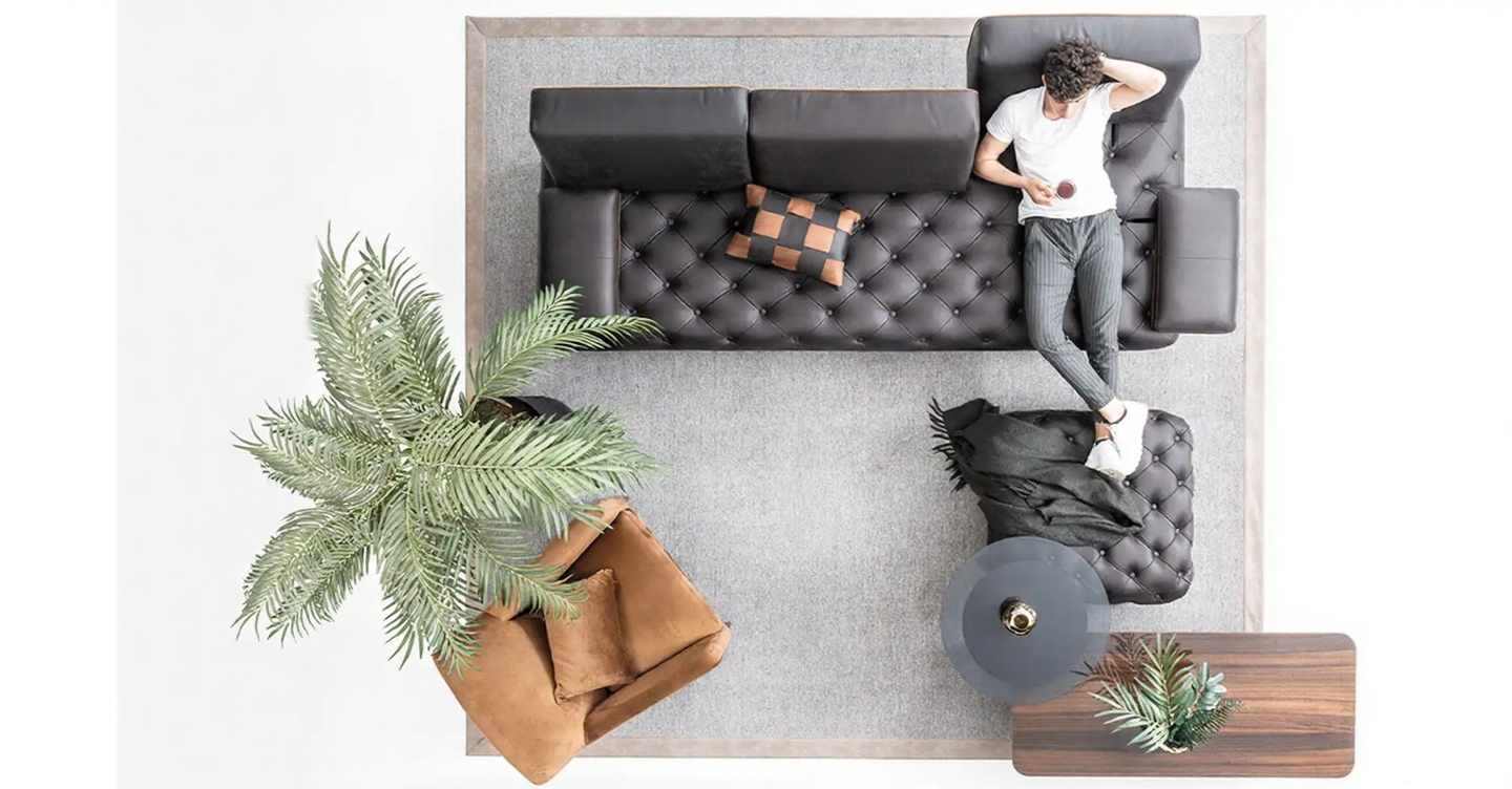 Четириместен разтегателен диван «Marseille» + декоративни възглавници, ширина 260см