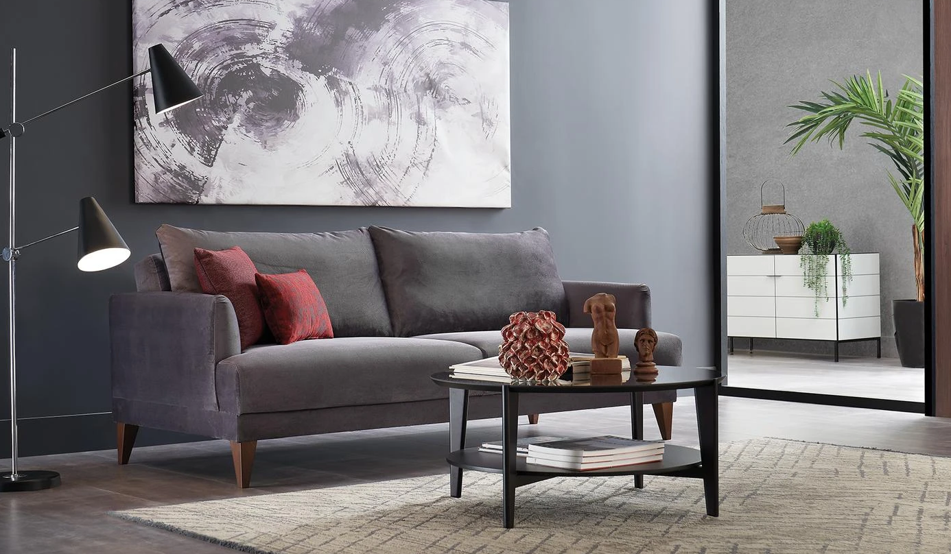 Триместен разтегателен диван «Fiore» + 2 декоративни възглавници, ширина 215см