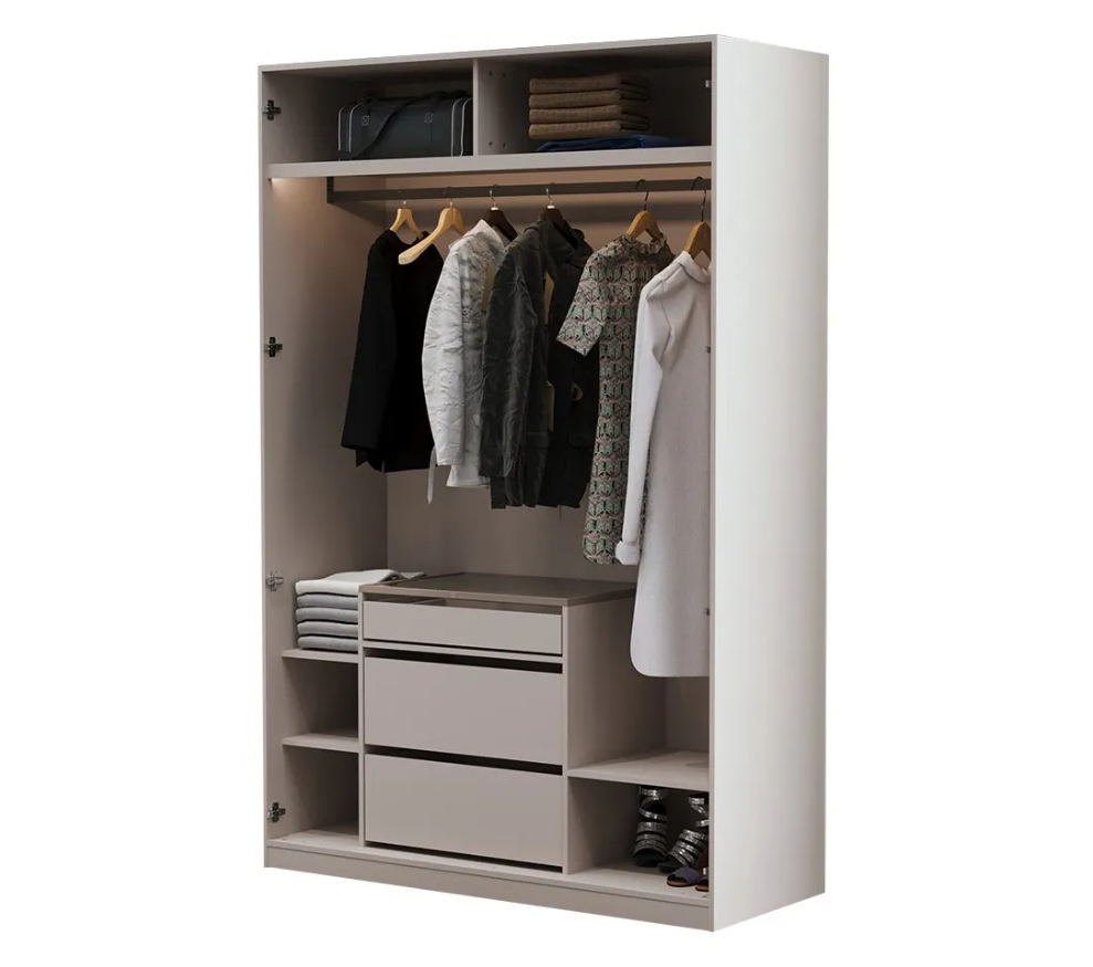 Трикрилен гардероб «Dolunay» стъклени врати, ширина 152см