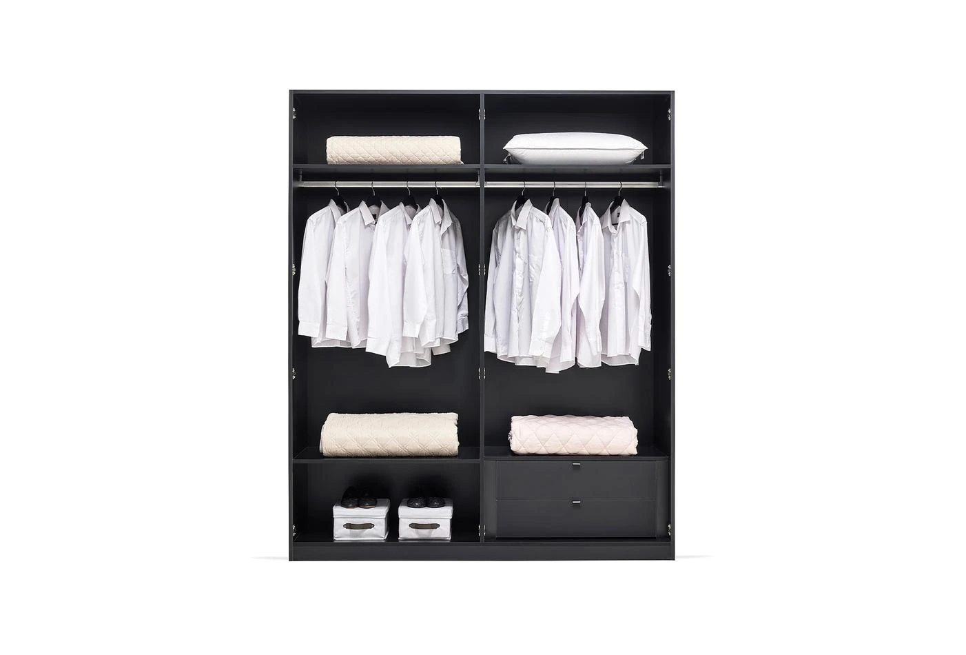 Четирикрилен гардероб «Legato Black» - ширина 181см