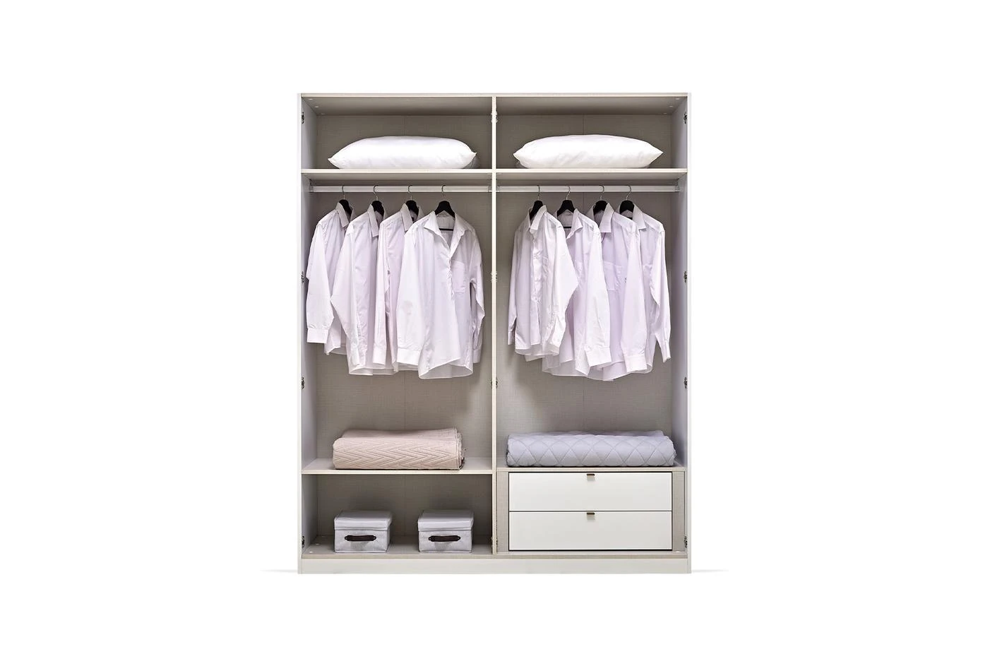 Четирикрилен гардероб «Legato White» - ширина 180см