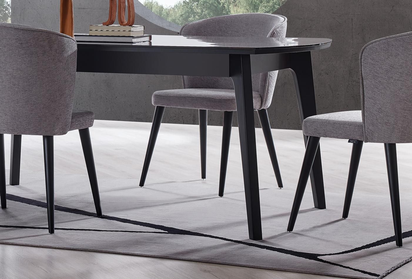 Трапезна маса «Legato Black» с размер 180х76х100см