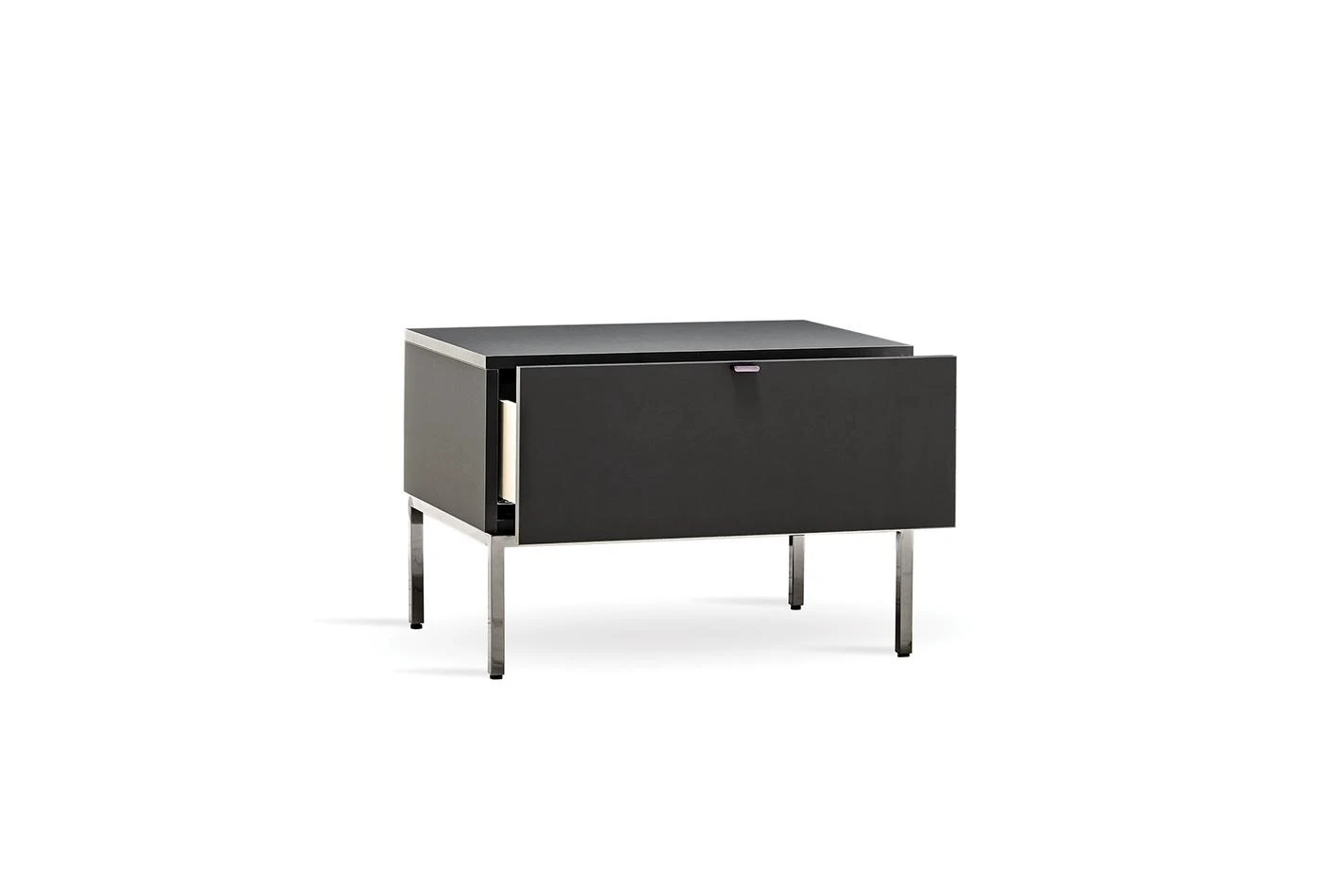 Нощно шкафче «Legato Black» + чекмедже, размер 65х46х48см