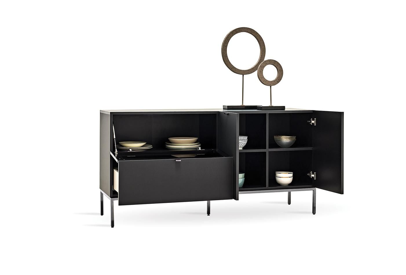 Бюфет «Legato Black» с чекмедже, размер 160х81х48см