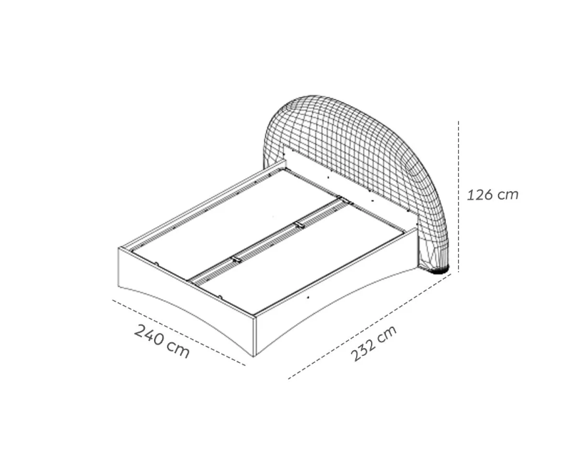 Тапицирано легло «Dolunay» с място за съхранение, повдигащ механизъм