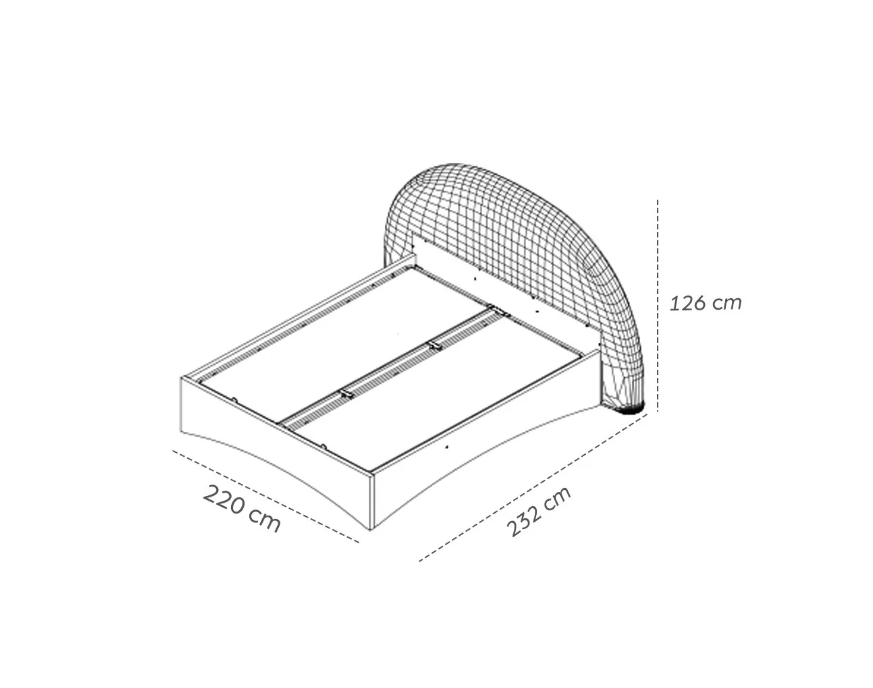 Тапицирано легло «Dolunay» с място за съхранение, повдигащ механизъм