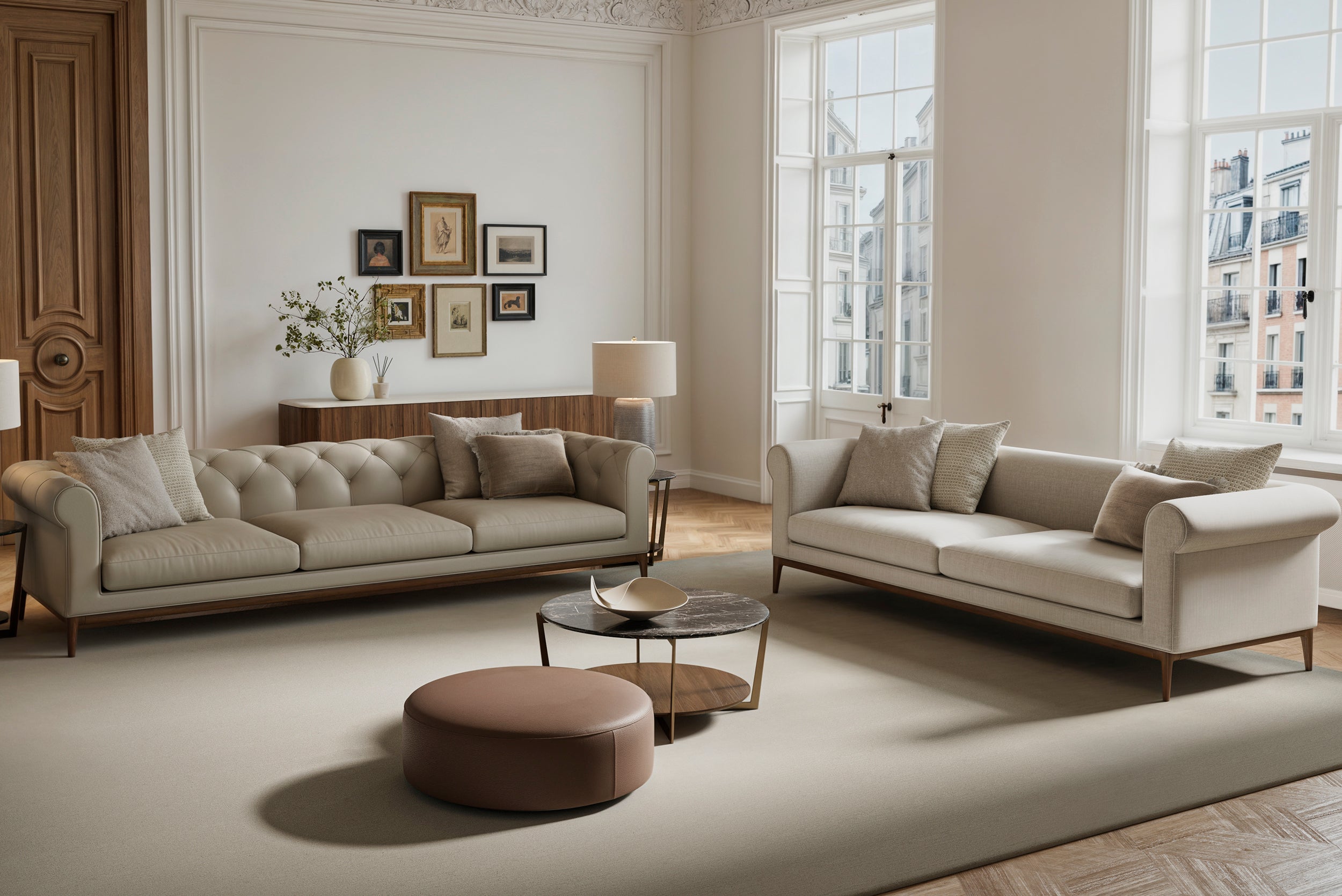 Четириместен диван «Opera» + декоративни възглавници, ширина 276см