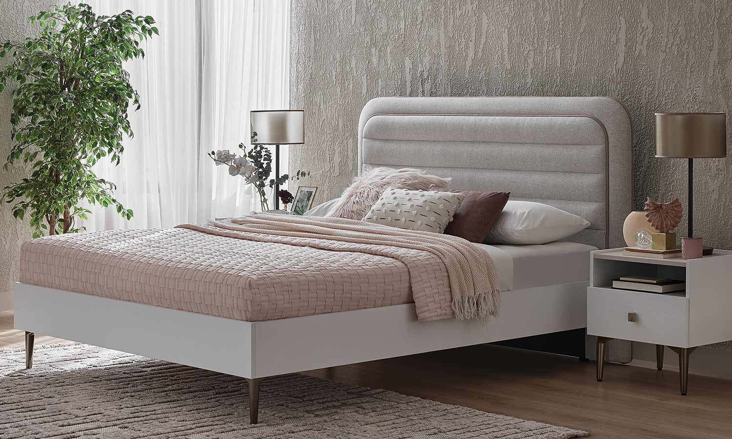 Тапицирано легло «Lumina» с място за съхранение, повдигащ механизъм