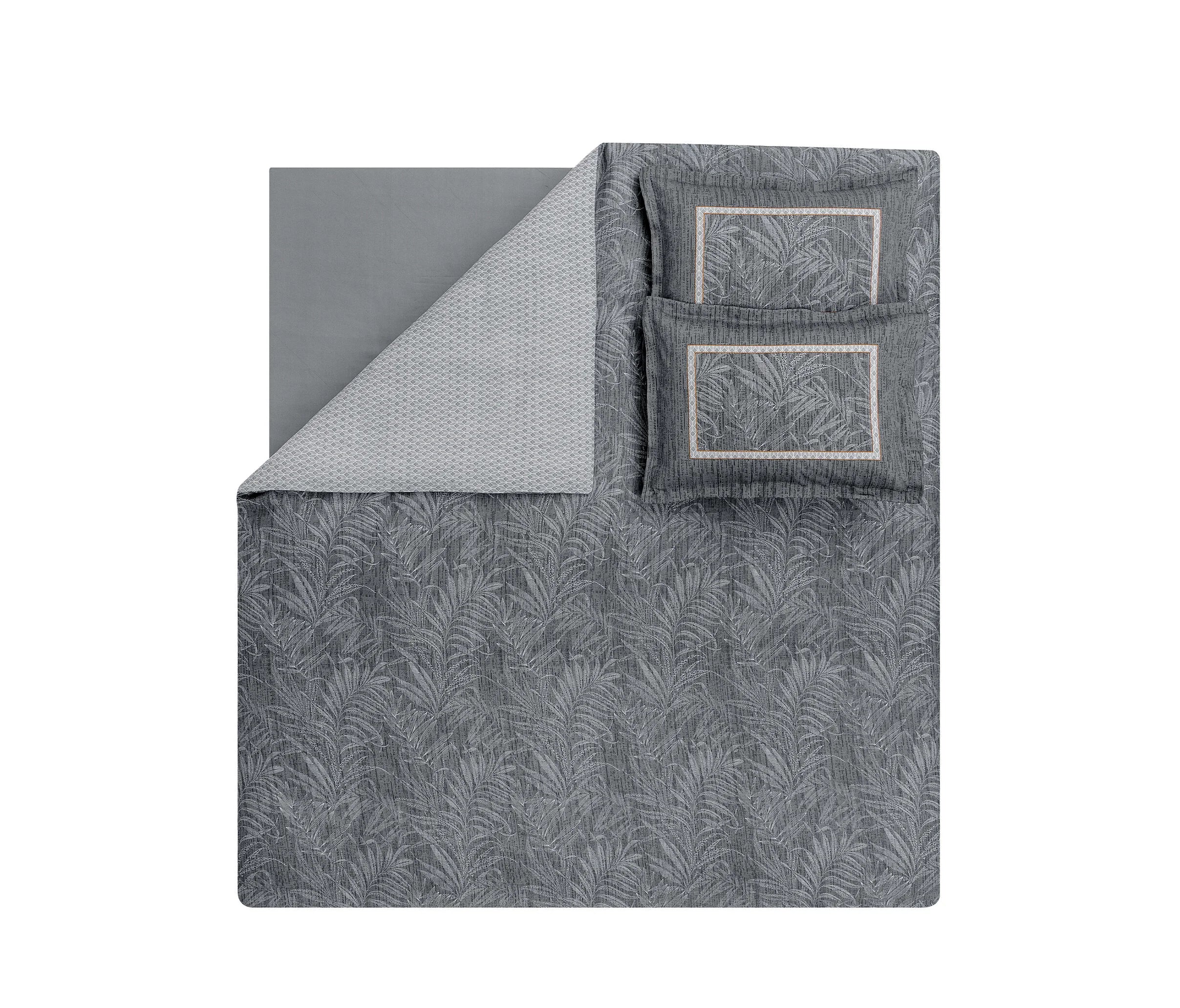 Двоен спален комплект «Mervin Sateen - Grey» - 4 части, памучен сатен