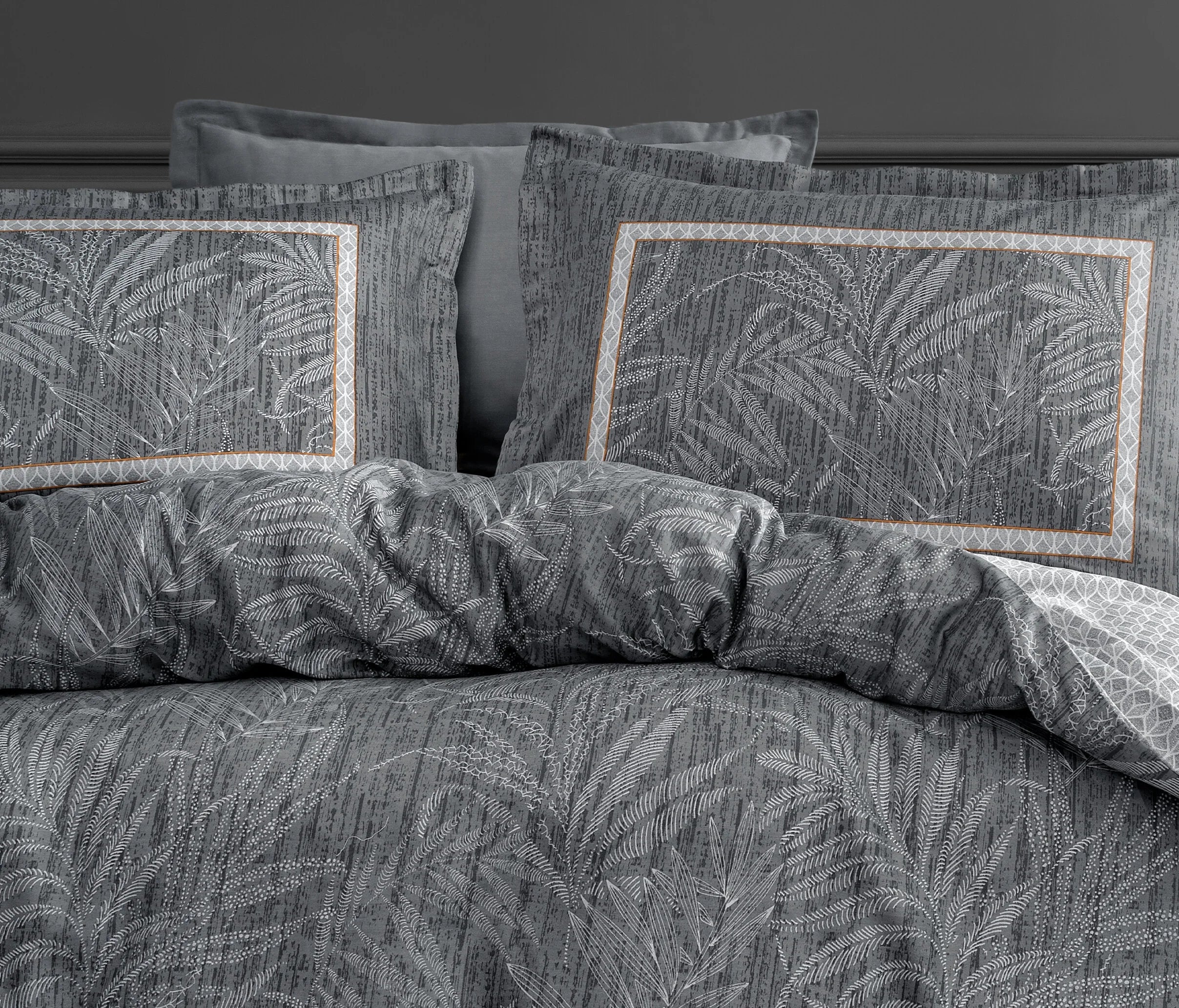 Двоен спален комплект «Mervin Sateen - Grey» - 4 части, памучен сатен