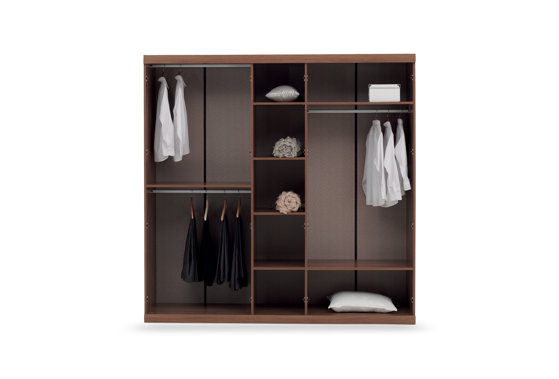 Петкрилен гардероб «Mistral» с огледална врата, ширина 222см