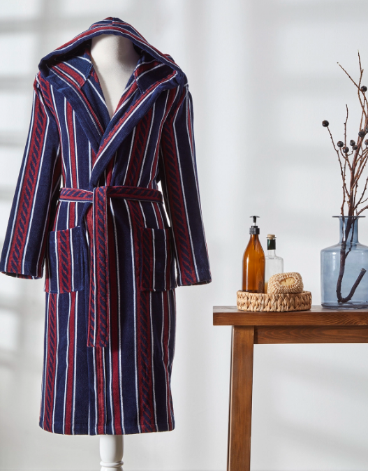 Халат за баня «Hawai Marin Lacivert» с качулка, размер S/M