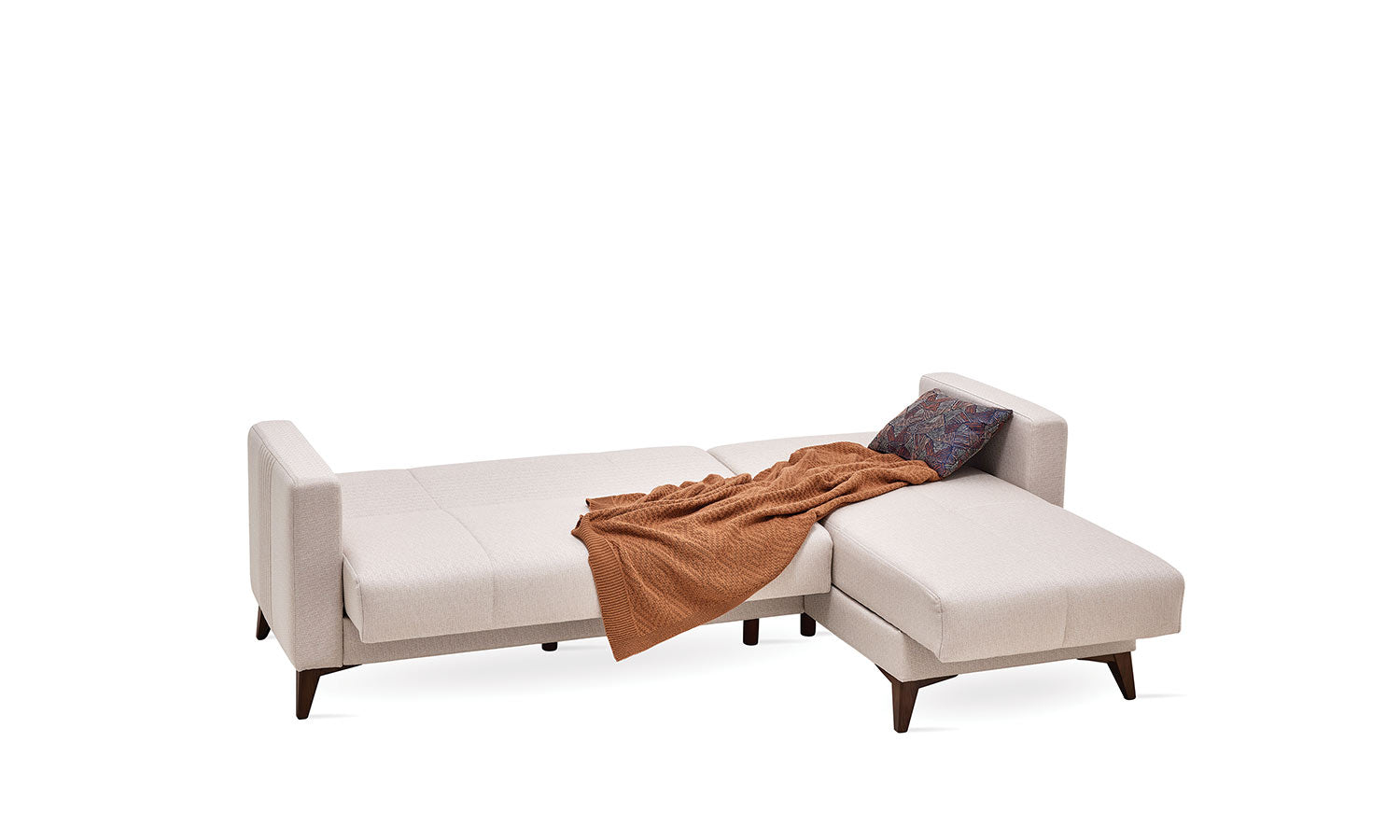 Ъглов разтегателен диван «Nola» + три декоративни възглавници, ширина 228см