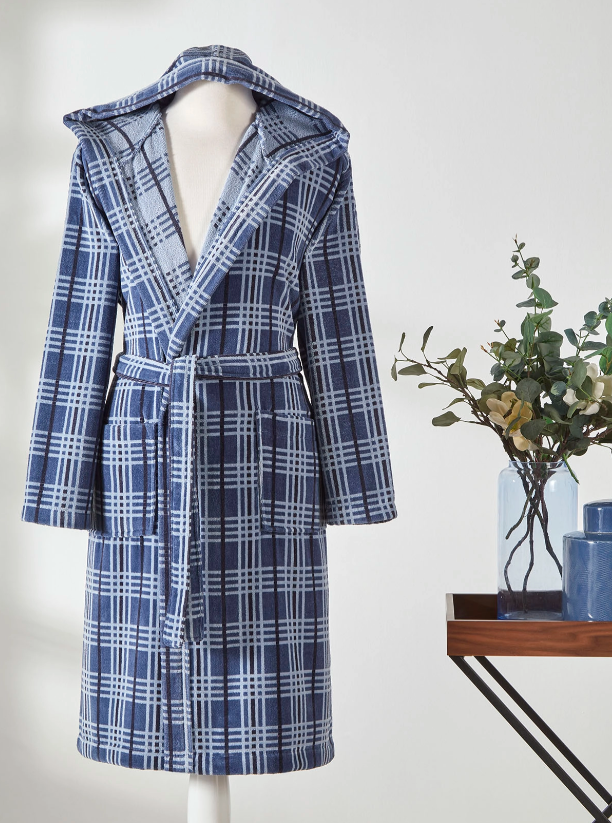 Халат за баня «Hawai Ocre Gri» с качулка, размер S/M