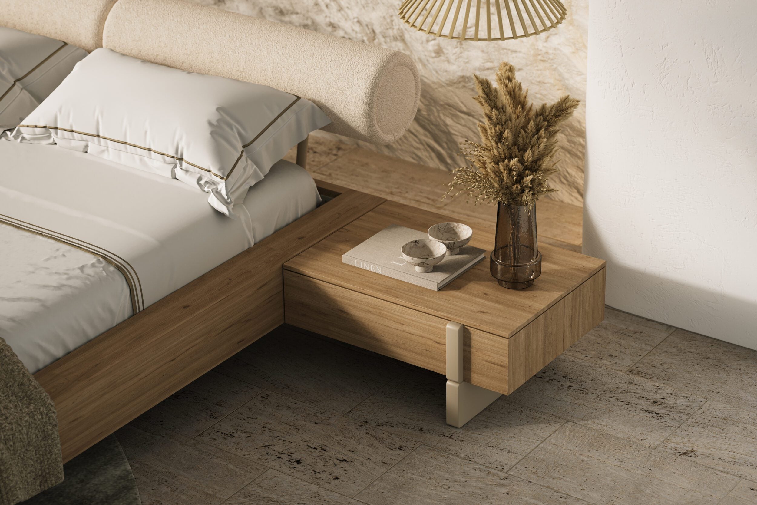 Нощно шкафче «Osaka» + чекмедже, размер 66х29х46см