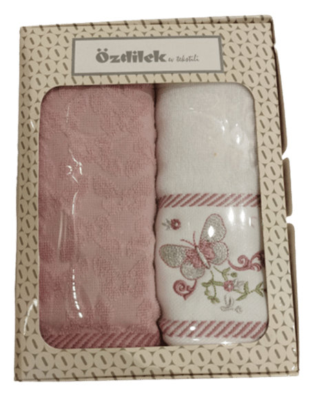 Комплект хавлии «Iris Pembe» - 2 части, памук, размер 50х90см