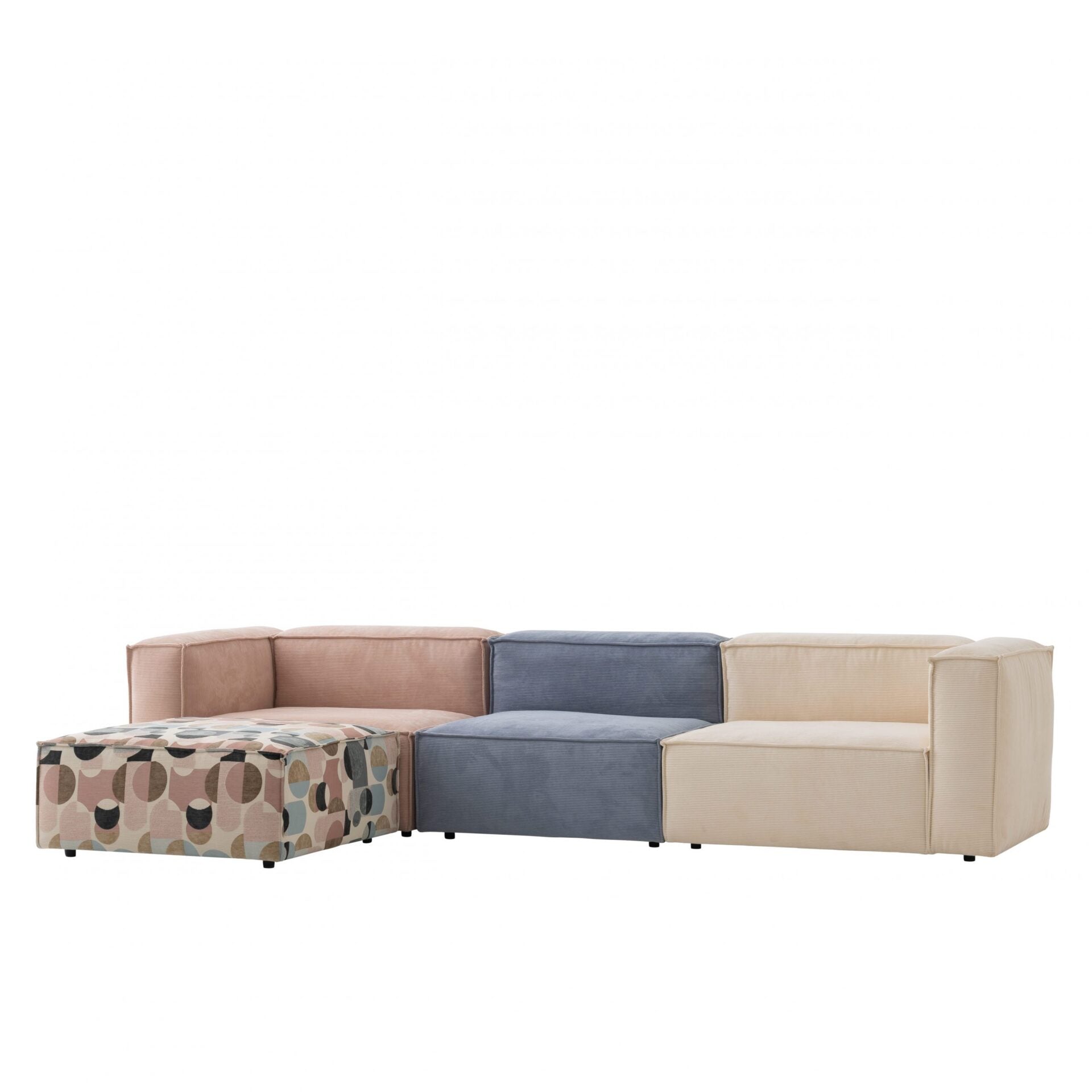 Четириместен диван «Plus Poufy Cookie» + табуретка, от серия Colorium, ширина 350см