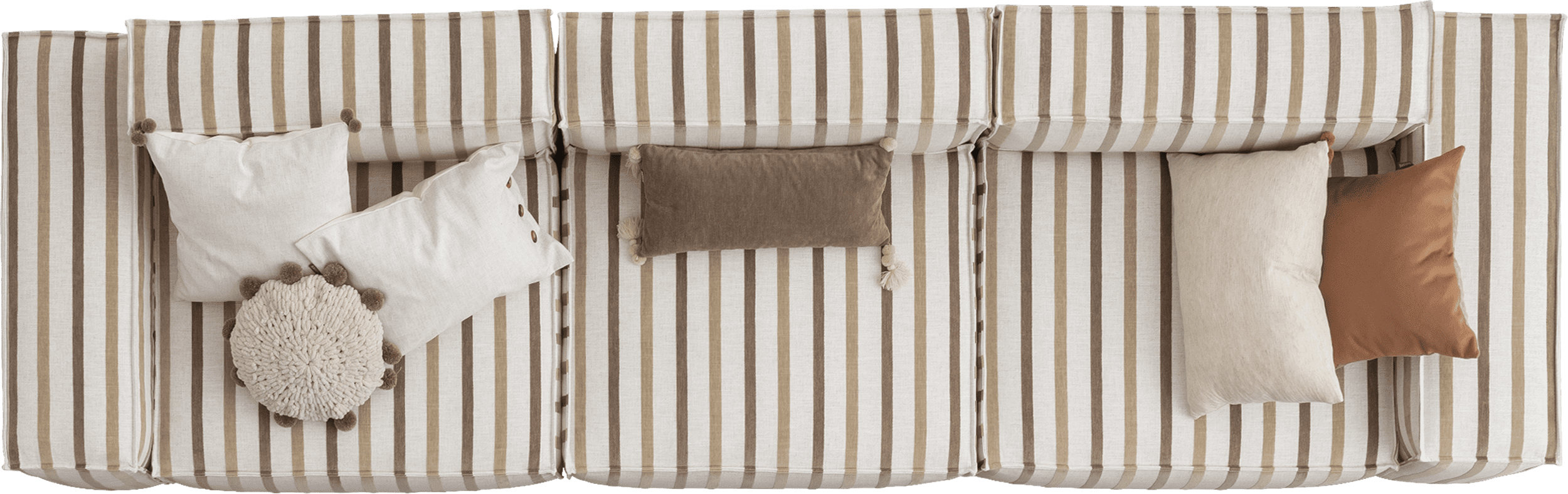 Триместен диван «Plus Poufy Striped» от серия Colorium, ширина 320см