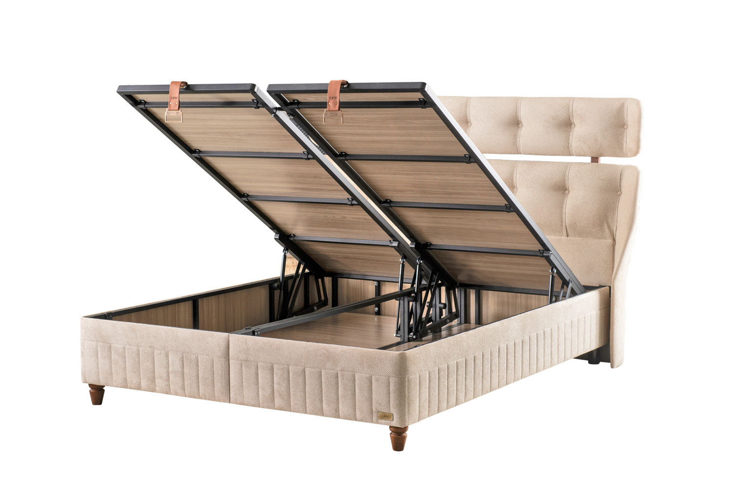 Тапицирана основа за легло «Reform Therapy» с място за съхранение, повдигащ механизъм, система за безшумно затваряне