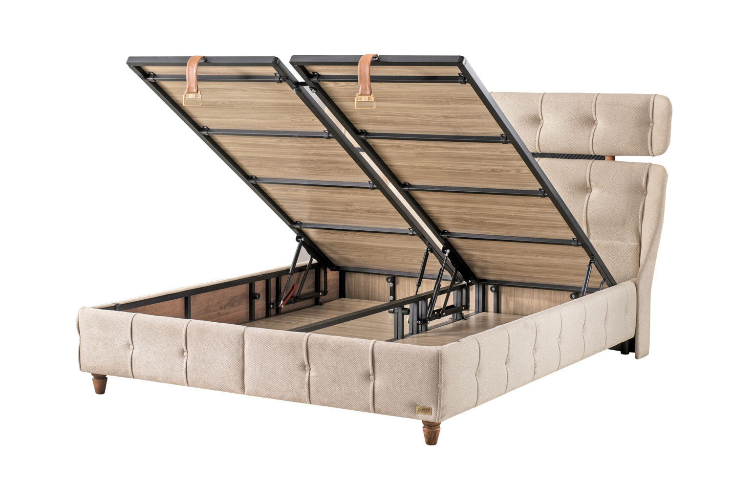 Тапицирана основа за легло «Reform Therapy» с място за съхранение, повдигащ механизъм, система за безшумно затваряне