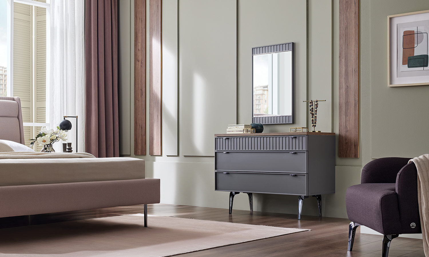 Скрин «Ravel» с три чекмеджета, размер 108х80х48см