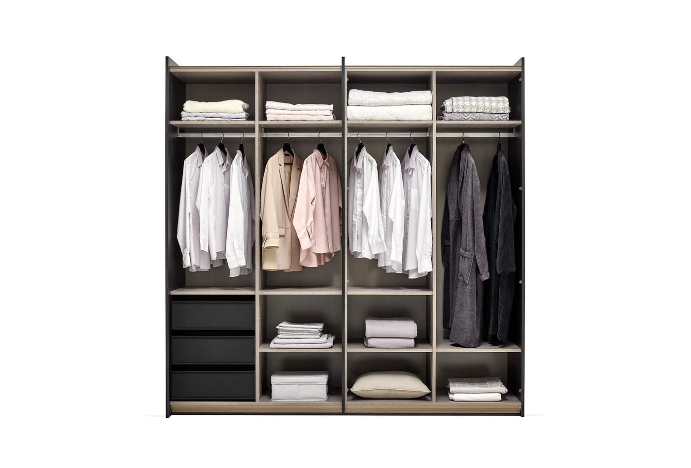 Гардероб с плъзгащи врати «Riga» с огледална врата, ширина 220см