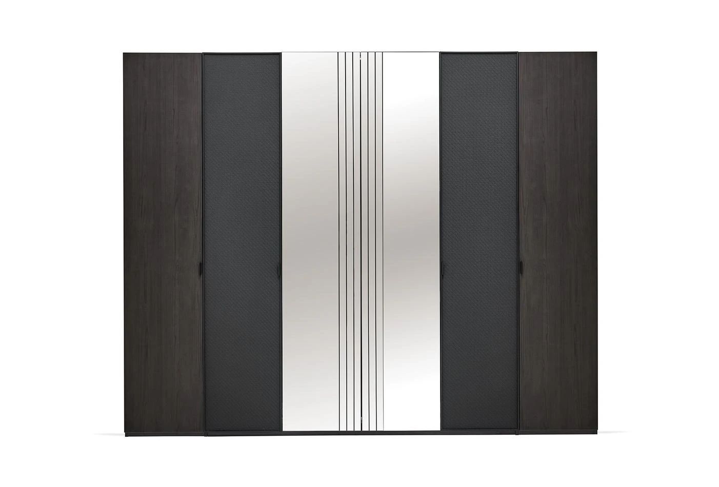 Шесткрилен гардероб «Riga» с огледална врата, ширина 272см