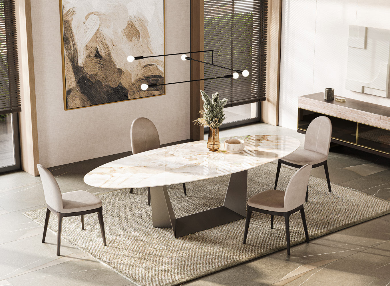 Трапезна маса «Avorio» + керамичен плот