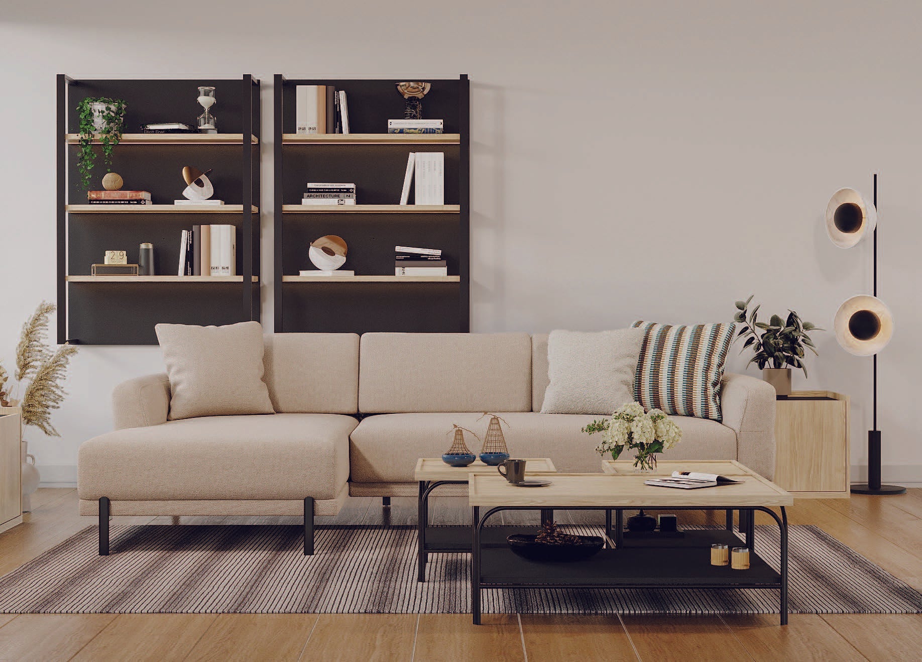 Ъглов разтегателен диван «Terra Corner» + три декоративни възглавници, ширина 275см