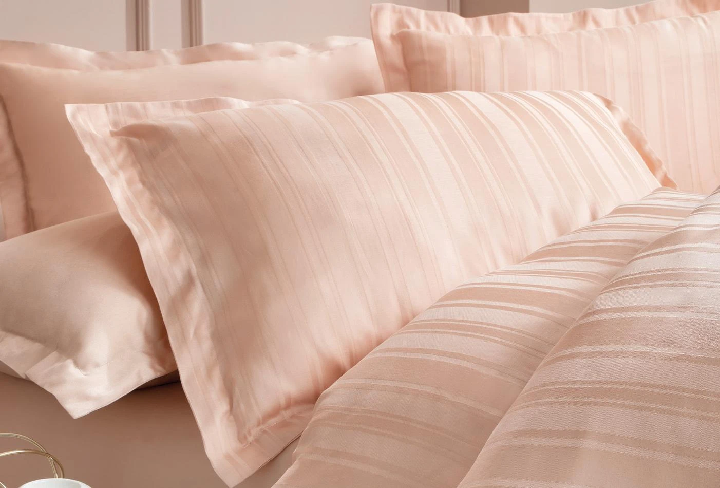 Двоен спален комплект «Shelly Blush» - 4 части, памучен сатен, бамбук