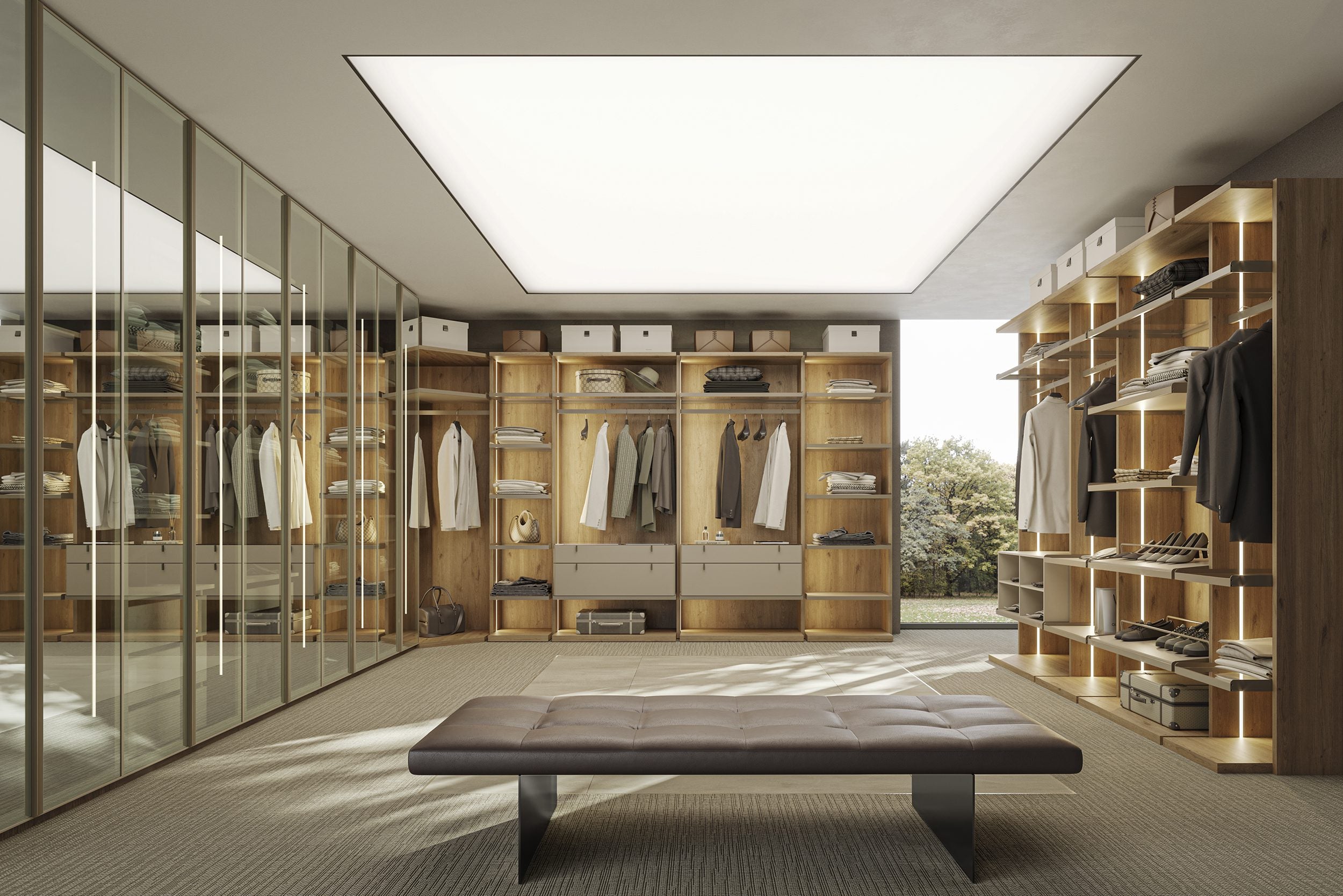 Пейка Boss с естествена кожа, размер 180х39х75см